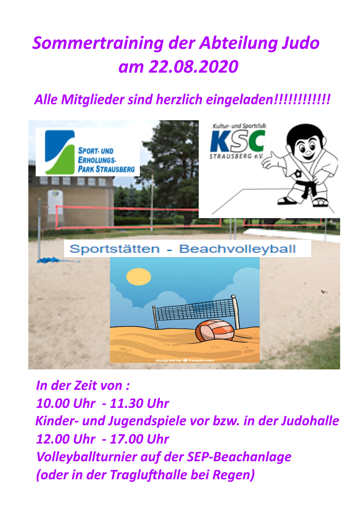 Flyer Sommertraining KSC Judo 2020